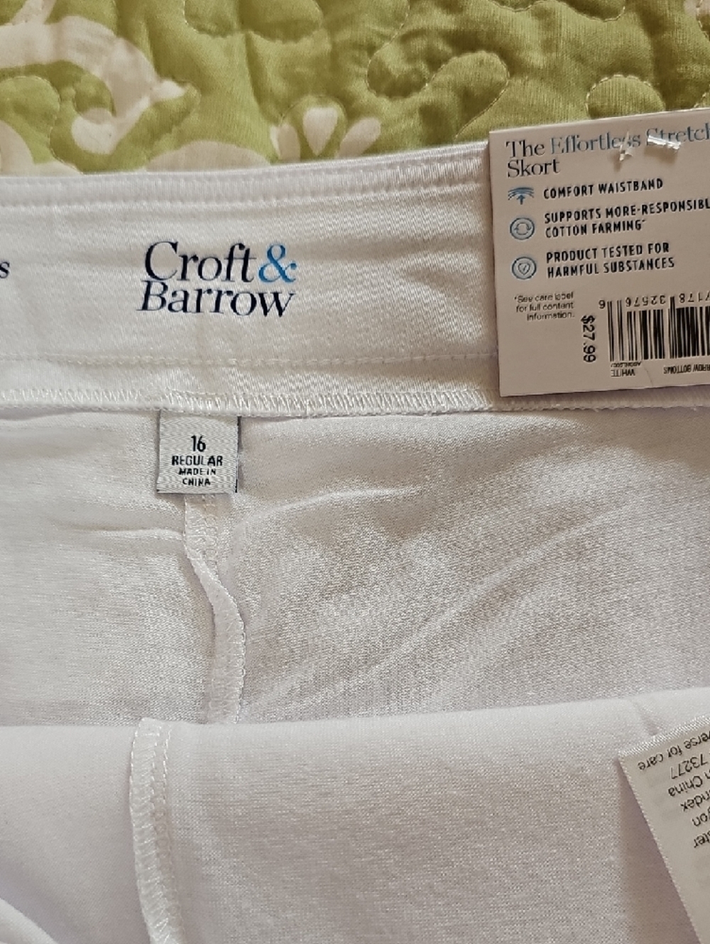 croft & barrow White Stretch Skort - Picture 2 of 6